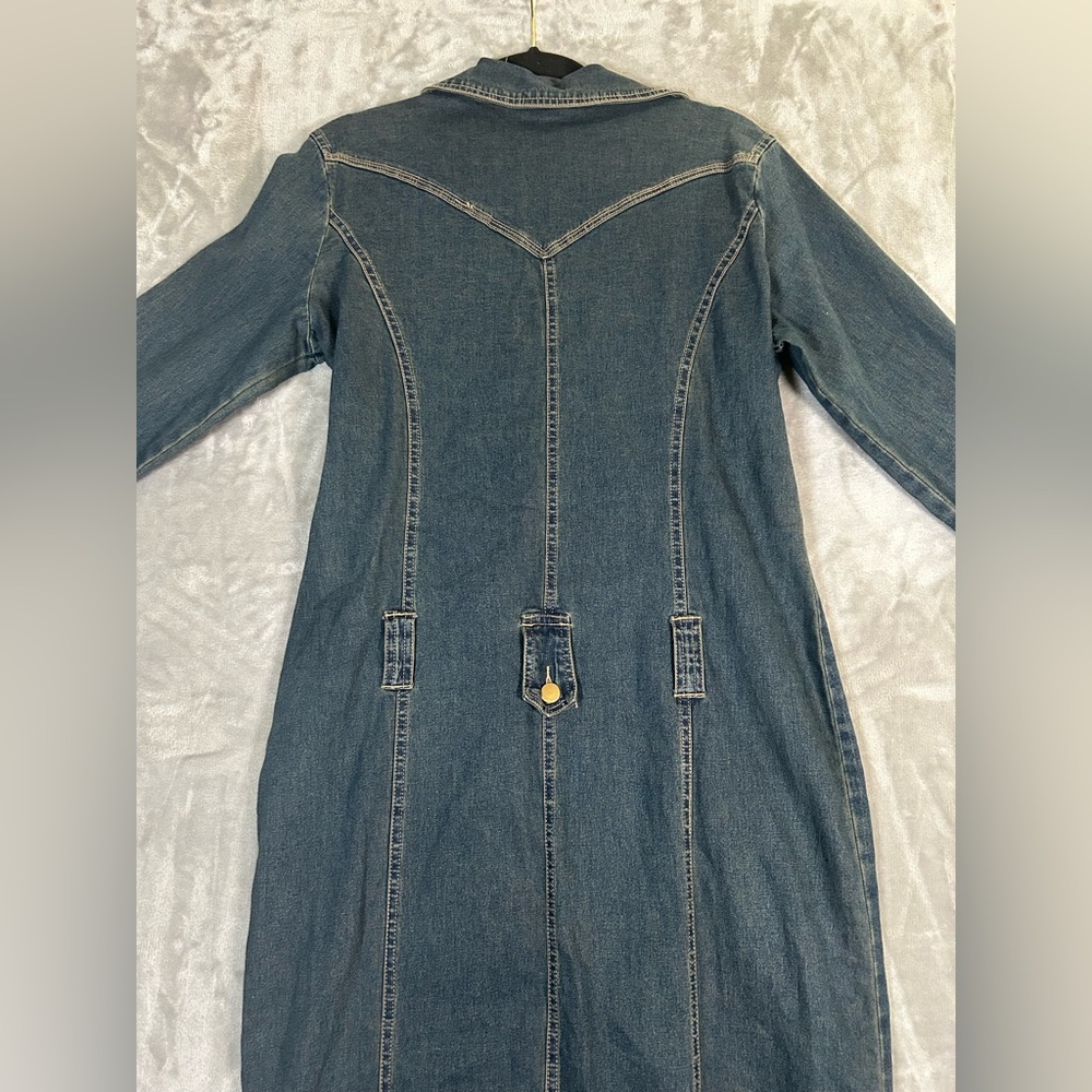 Vintage Forenza v- neck denim maxi dress - Picture 8 of 11